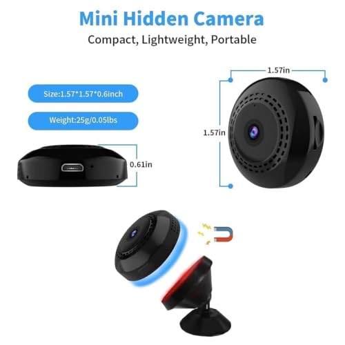 Image of 2MP Full HD Magnetic Mini Camera | 1080P Wireless Security Video Capture | Smart Motion Alerts & Loop Recording Monitoring | Supported by V380 Pro App (Mini Magnet)