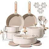 Ceramic Nonstick, Easy Release – Smooth ceramic nonstick surface helps food slide off easily and makes cleanup quick and simple. Detachable Handle, One-Click Convenience – Remove the handle for compact storage and easy transfer; great for moving pans...