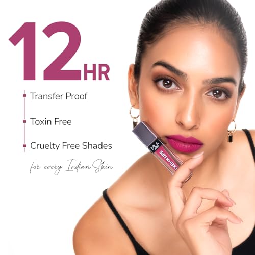 Image of Mila Beaute Locked In Lips Transfer Proof Liquid Lipstick | 12 Hrs Non Transfer | Highly Pigmented and Hydrating | Transfer Proof Formula with Hyaluronic Acid | Smooth Glide Application - (Sour Punch, 4.5 ml)