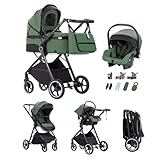 【Set d'Accessoires Complet et Grand Rangement】Tout ce dont vous avez besoin est inclus : sac à langer, housse de pluie, moustiquaire, porte-gobelet, matelas en coton, alèse rafraîchissante, gigoteuse et lanière de poignet. Le très grand panier de rangement en bas offre ampleur espace pour tous vos essentiels, rendant chaque sortie pratique et sans tracas
