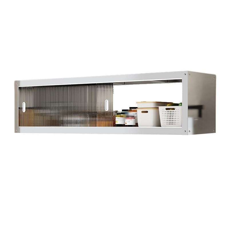 Armadio industriale da parete in acciaio inox, grande capacità, con ante scorrevoli (90 x 35 x 40 cm), perfetto per uso domestico e commerciale