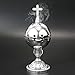 Nazareth Store Silver Charcoal Incense Burner Catholic Cross Censer Brass Plated Distiller for Church and Home