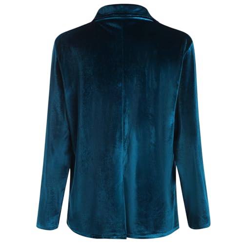 Velvet Blazer Jackets for Women Open Front Long Sleeve Lapel Collar Velvet Jacket Coat with Pockets3