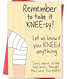 MOROLURU Funny Get Well Soon Knee Card for Friends, Humor Speedy Surgery Recovery Gifts for Women Men, After Knee Surgery Card Gift for Him Her