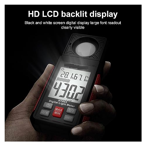 Luxómetro digital de 200000 Lux y medidor de iluminancia con temperatura ambiente 3