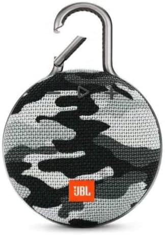 JBL Clip 3, Black Camo - Waterproof, Durable & Portable Bluetooth Speaker - Up to 10 Hours of Play - Includes Noise-Cancelling Speakerphone & Wireless Streaming
