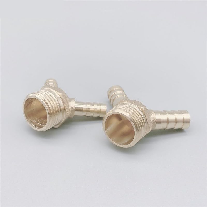 1pc Brass Two Barb Hose Fitting 1/2" Male Thread 8mm/10mm Hose Tube Water spray device Barbed Coupling Connector Adapter(8mm)