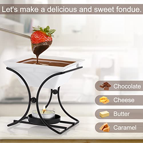Bstkey Ceramic Butter Warmer Set, Fondue Pot Melting Pot Set, Melt Hot Pot Bowl Set For Cheese Chocolate Butter Caramel #TOP4