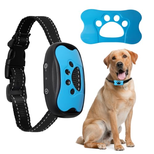 Rinwywey Anti Bark Collars for Dogs, Rechargeable Bark Collar with 7 Adjustable Sensitivity Levels, Smart Dog Barking Collar Humane Vibration Beep Anti Barking Device for Small Medium Large Dogs