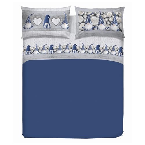 PENSIERI DELICATI Juego de Funda nórdica Individual de Franela, 100% algodón, Saco de 155 x 200 cm y Funda de Almohada de 52 x 82 cm, Fabricado en Italia, Funda nórdica Lavable a máquina a 40 °,