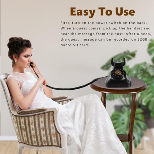 Audio Guest Book Wedding Phone, Audio Guestbook,Record Audio Messages with GuestBook, Guestbook Alternative for Wedding, Birthday Party, Baby Shower, Anniversary, Engagement (Black)