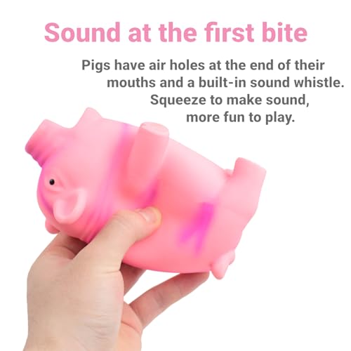 Latex Pet Chew Toys Dog Squeak Toys Grunting Pig Dog Toy That Oinks for Relieving Dog's Loneliness, Pink - Image 4