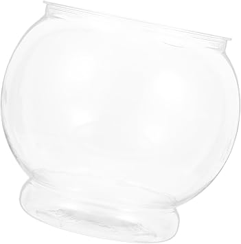 Generic Clear Plastic Fish Bowl Round Desktop Fish Tank Globe for Goldfish Tabletop Aquarium Tank Decor for Home Office Party Display 5.90 X 5.90 X 5.11 in