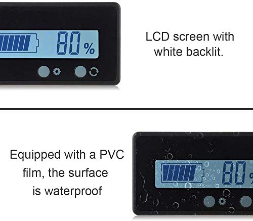 2 stuks LCD batterij capaciteitsmeter, waterdichte 12V/24V/36V/48V loodaccu statusindicator, lithium batterij… - Afbeelding 5