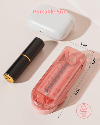 Image of Pill Cutter Splitter for Small and Tiny Pills - Pill Splitter Accurately Cuts Multiple Pills at Once for Large and Small Medicines, Sharp Blade with Safety Guard (Pink)