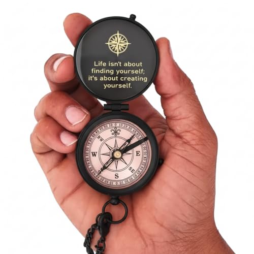 Brújula de Bolsillo de Latón Grabada Personalizada con Estuche de Cuero Regalo para Esposo, Padre, Hijo o Novio miniatura 2