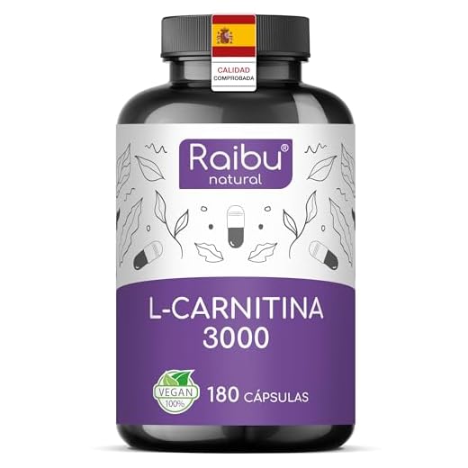 L-Carnitina 3000 mg - XXL Botella con 180 Cápsulas de Alta Dosis - Aumento de Energía y Resistencia - L-Carnitina Tartrato Puro - Natural, Testado en Laboratorio y Vegano