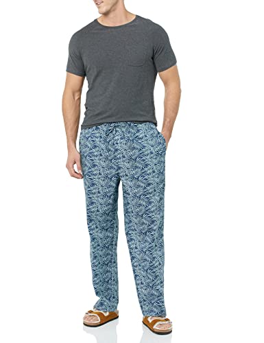 Image of Amazon Essentials Men's Cotton Poplin Straight-Fit Pajama Pants with Pockets, Elastic Waist, Drawstring