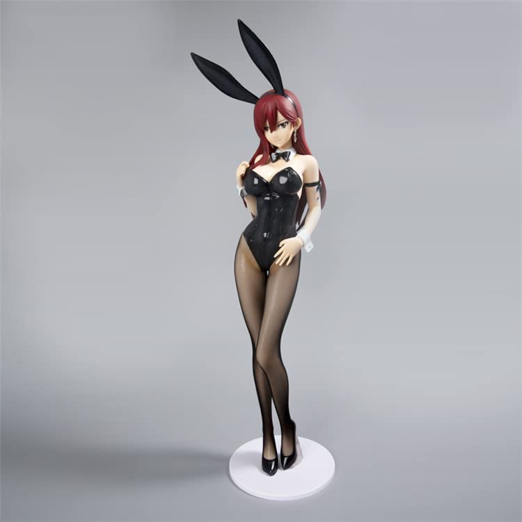 Personnages de Jeu d'anime, Fairy Tail, Figurine, Erza Scarlet, Bunny Girl, Modèle Fait Main, Modèle de Bureau Statique, Matériau PVC, 47 cm, Décoration Zimmer, Boîte de Couleur