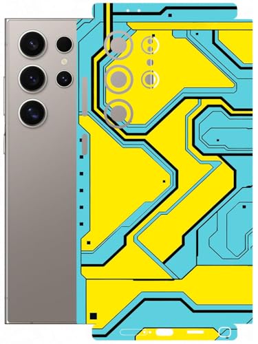 Image of AtOdds - Full Body Back Screen Guard Protector Film - Lamination Wrap Skin Sticker Compatible with Samsung Galaxy S24 Ultra | Scratchproof Matte Finish (YellowLane)