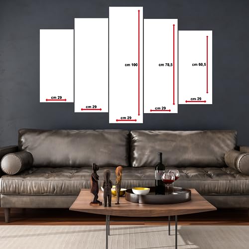 DIAMOND HOME - Set di 5 Stampe su Tela con Telaio