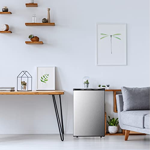 3.0 Cu.ft Upright Freezer/Small Freezer With Removable Shelves/Adjustable Thermostat, Mini Freezer For Home Kitchen Office (Silver) #TOP7