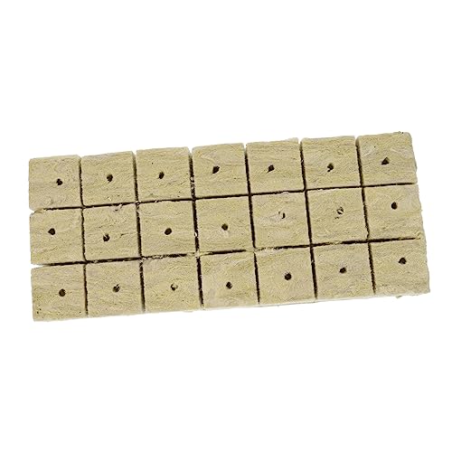 iplusmile 20個 育苗ブロック キューブを育てる スターターキューブ 植え付け用トレイ 水耕栽培キューブ 水耕栽培用ミネラルウール ウィートグラス栽培トレイ ロックウール Khaki