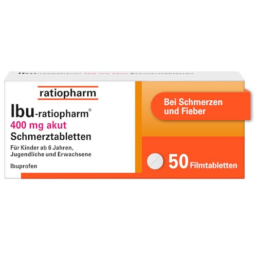 Ibu-ratiopharm 400 mg akut Schmerztabletten, 50 Filmtabletten