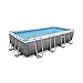 Produktbild Bestway Power Steel Ersatz Frame Pool ohne Zubehör 488 x 244 x 122 cm, Rattan-Optik (Schiefergrau), eckig