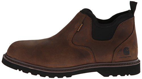 Carhartt Men's 4" Romeo Non Safety Toe Waterproof Breathable Pull-On Boot CMS4190, Dark Bison Oil Tanned, 10.5 M US