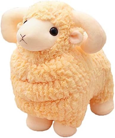elfishgo Lamb Stuffed Animal, Little Sheep Goat Plush Toy Doll Gifts for Kids, Valentines, Christmas 9.8 inch (Yellow)