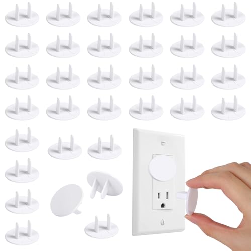 Image of Rindion 65 Pcak Outlet Plug Covers, White Baby Proof Outlet Covers, Plastic Electrical Socket Covers for Outlets, Easy Installation, Durable and Steady Wall Plug Covers for Home and Office