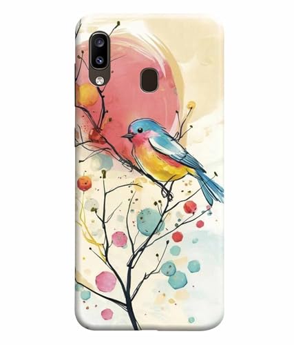 Image of Printed Hard Back Case Cover & Compatible for Samsung Galaxy M20 | Birds Painting Art (Multicolor) - D1199
