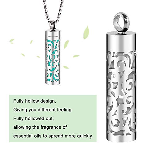 Maromalife Essential Oil Necklace For Women, Aromatherapy Pendant Necklace 316L Stainless Steel Diffuser Necklace, Essential Oil Jewelry Gift For Men Women, Christmas, Birthday #TOP2