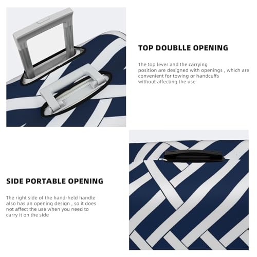 Travel Luggage Covers For Suitcase, Blue And White Line Elastic Suitcase Protector Washable Anti-Scratch Suitcase Baggage Cover Luggage Protector Fits 18-32 Inch Luggage4