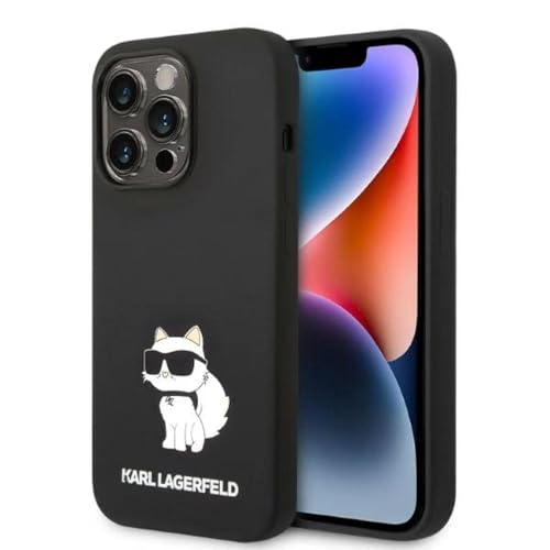 Karl Lagerfeld KLHCP14XSNCHBCK Coque Rigide pour iPhone 14 Pro Max 6,7" Noir Sil