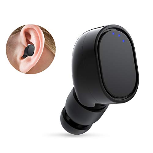 Single Mini Bluetooth Earbud, Invisible Wireless Earpiece, Sport Headphone with Mic, 6 Hours