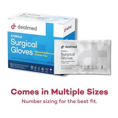 Image of Dealmed Disposable Latex Gloves - Medical Gloves, Multi-Layer, Size 5.5, 50 Pairs Per Box, 6 Boxes Per Case
