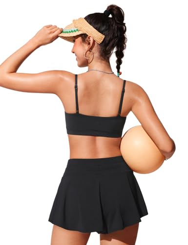 CRZ YOGA Womens Bikini Top A-C Cup Adjustable Thin Straps Bathing Suit Square Neck Padded Swimsuits2