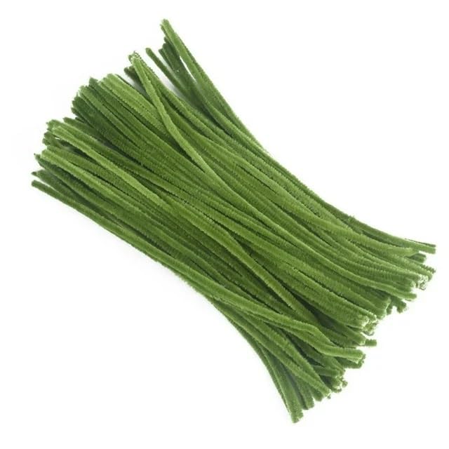 Olive Green Pipe Cleaners - 100 Pack for Crafts & DIY -1