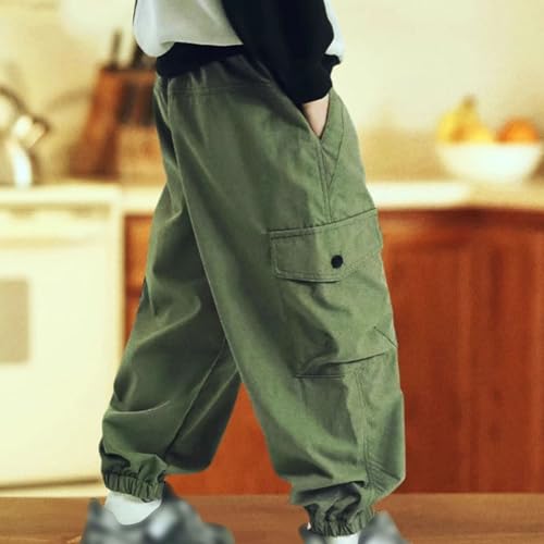 Boys Joggers Pants Casual Baggy Drawstring Tapered Sweatpants Cargo Hippie Loose Fit Trousers with Multi-Pocket3