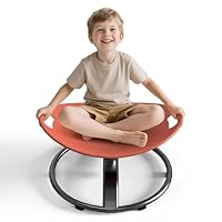pozoera Spinning Chair for Autistic Kids - Sensory Spinning Chair for Autistic Children with Safety Handle & Non-Slip Design, Sensory Swivel Chairs for Kids 3-8 Years(Orange)