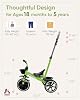 KRIDDO 2-in-1 Toddler Tricycle for Ages 18 Months to 5 Years Old - Extended Push Handle for Effortless Push, Gift Trike for Toddler 3 to 5 Year, Kids Tricycle with Foldable Front Footrest, Green #5