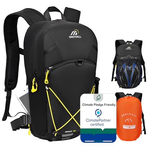 ONETOALL Diebstahlsicherer Fahrradrucksack Herren Wasserdicht, Wanderrucksack Damen Klein 12L, MTB Rucksack mit Abnehmbarem Bauchgürtel für Radsport Wandern Tagestour Reisen Pendeln