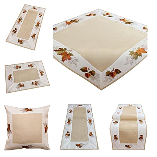 Raebel Federa Per Cuscino 40x40 Cm Con Ricamo Alce Simpatico, Ecru, 100% Poliestere, Decorazione Natale E Inverno
