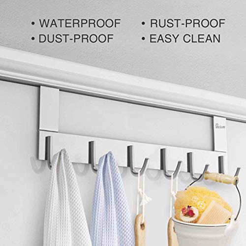 Over The Door Towel Rack Hook Holders Organizer, Anjuer Metal Coat Hanger 6 Hooks Over Door Hanger