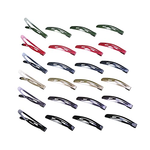 Minihope 24 Pcs Classic Oval Metal Contour Hair Clips For Girls 1.8 Inch No Slip Metal Snap Hair Clips Simple Barrettes For Kids Teens Hair Accessories For Women (6 Colors) #TOP11