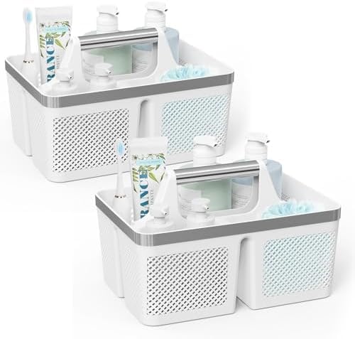 BYUNER 2Pack Shower Caddy Dorm: Portable Bathroom Caddy Organizer with