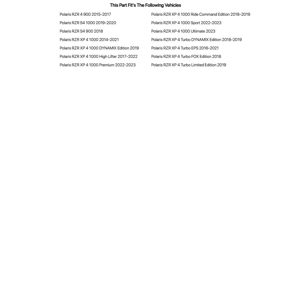 TUSK Zipperless Upper Doors for Polaris RZR XP 4 1000 Sport 2022