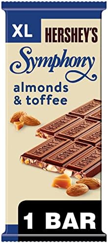 HERSHEY'S SYMPHONY Milk Chocolate, Almonds and Toffee XL, Candy Bar, 4.25 oz (16 Pieces)